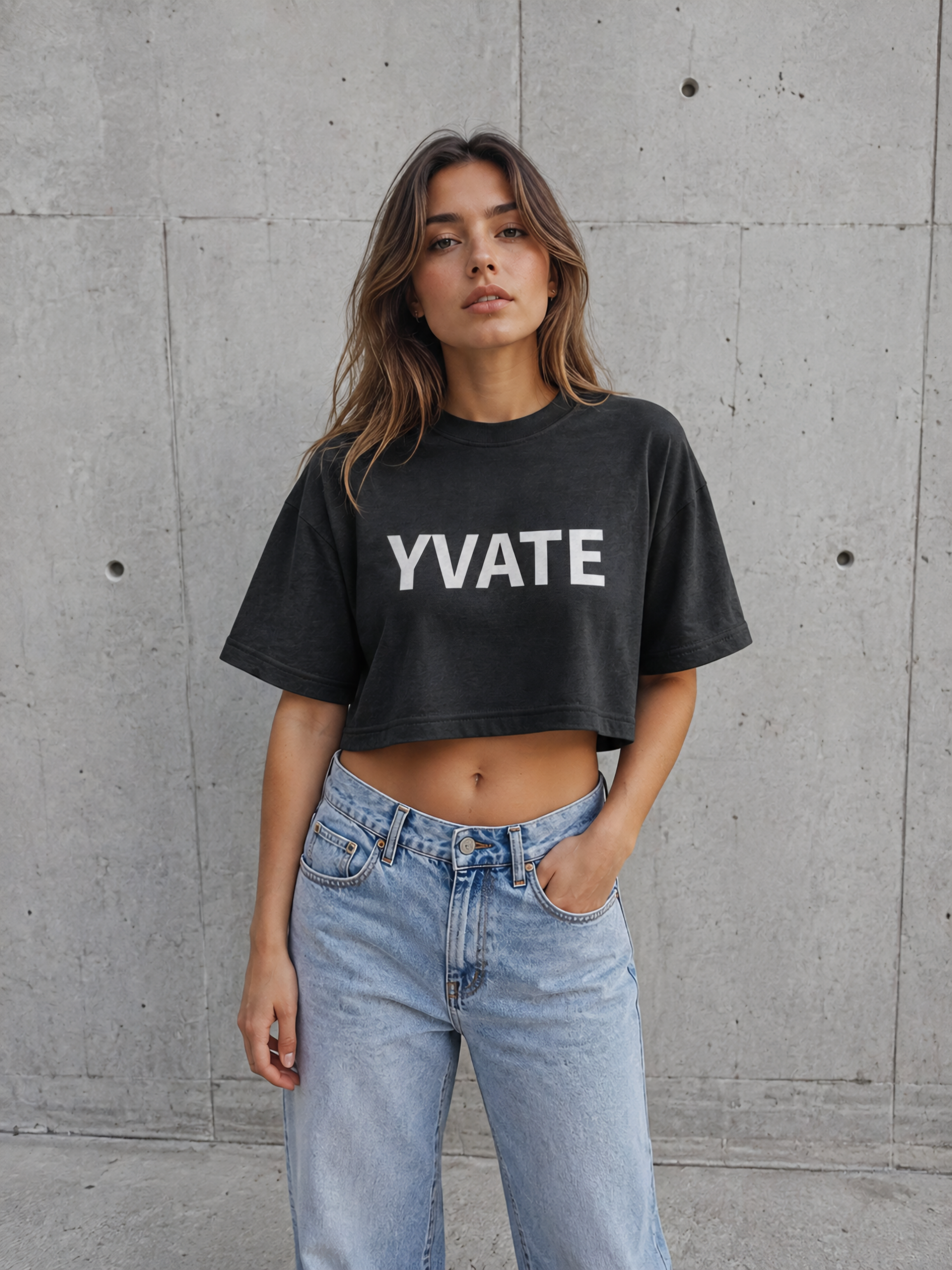 YVATE District Cropped Tee